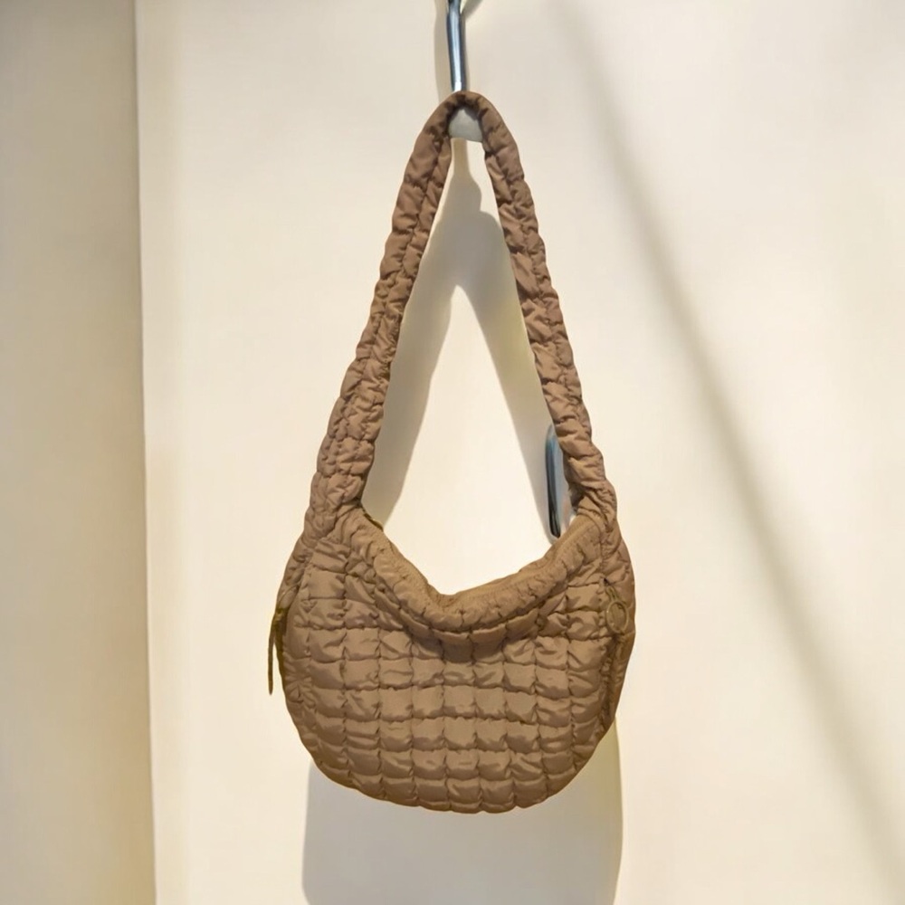 Urban Expressions Quilted Shoulder Bag in Tan